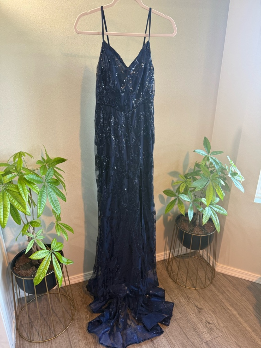 NWT Navy Blue Sequin Formal Gown – Size 4